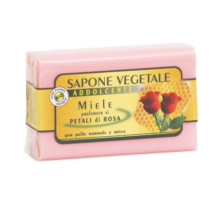 Sapone vegetale: sapone Miele e petali di Rosa