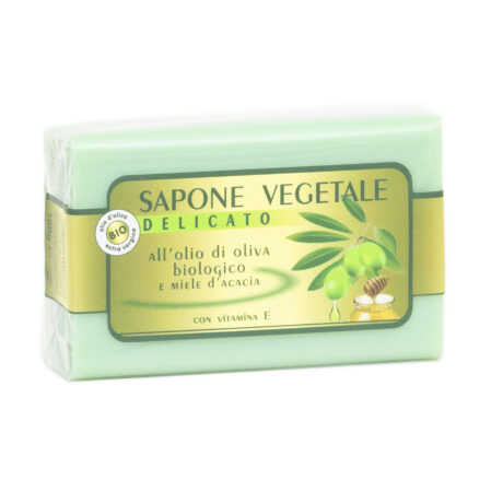 Sapone vegetale all'olio di oliva biologico con miele d'acacia e vitamina E -