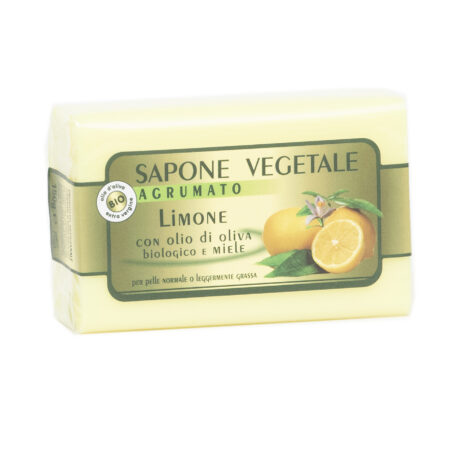 Sapone vegetale, Limone con olio di oliva biologico e miele d'acacia 150g